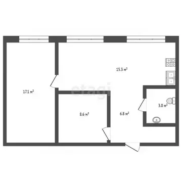 2-к кв. Архангельская область, Архангельск ул. Самойло, 12А (50.8 м)