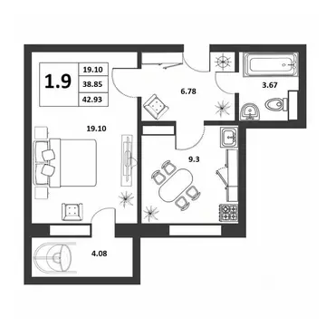 1-к кв. Новгородская область, Великий Новгород ул. Якова Павлова, 15 ...