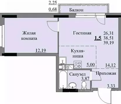 1-к кв. Удмуртия, Ижевск Автопроизводство жилрайон, 3-й мкр, Арден на ...