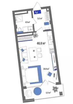 1-к кв. Крым, Судак ул. Набережная, 75 (44.48 м)