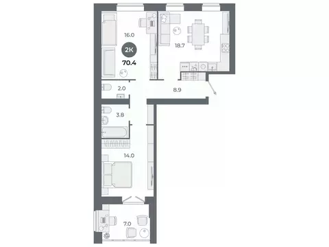 2-к кв. Ивановская область, Иваново Староглинищевская ул., 19/23 (70.4 ...