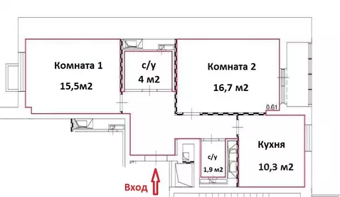 2-к кв. Москва Жигулевская ул., 12А (59.2 м)