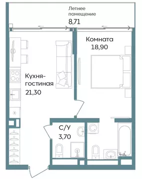 2-к кв. Крым, Саки ул. Морская (52.61 м)