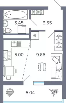 1-к кв. Самарская область, Волжский район, Лопатино с/пос, пос. ...