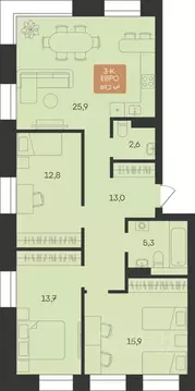 3-к кв. Ямало-Ненецкий АО, Новый Уренгой Созидателей мкр, Атмосфера. ...