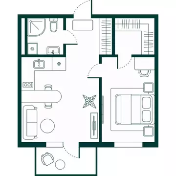1-к кв. Дагестан, Дербент Новая История жилой комплекс (47.19 м)