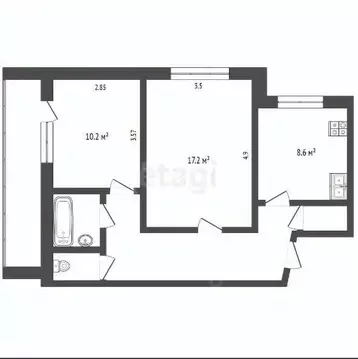 2-к кв. Ярославская область, Ярославль просп. Машиностроителей, 36 ...
