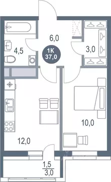 1-к кв. Московская область, Котельники Новые Котельники мкр, 11 (37.0 ...