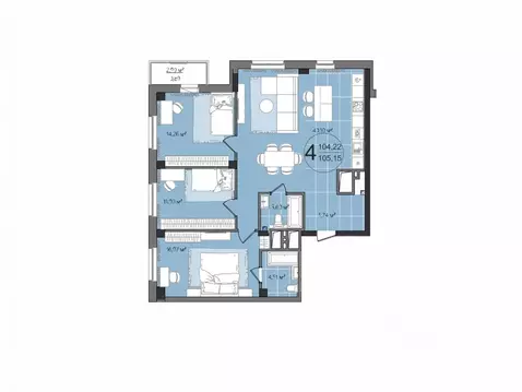 4-к кв. Челябинская область, Челябинск Манхэттен жилой комплекс ...