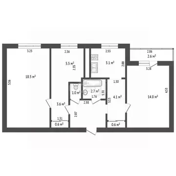 2-к кв. Калининградская область, Калининград ул. Ульяны Громовой, 5 ...