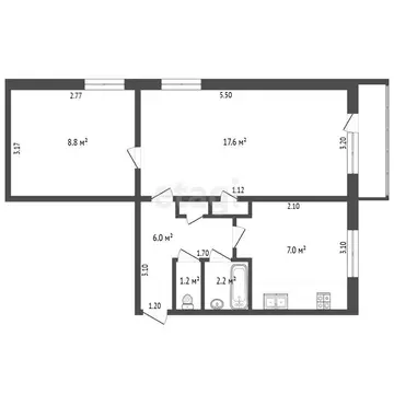 2-комнатная квартира: Омск, посёлок Амурский, улица Багратиона, 21В ...