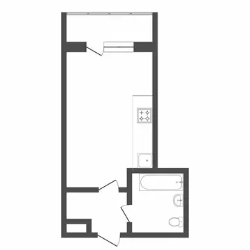 Квартира-студия: Тюмень, Олимпийская улица, 12А (14.4 м)