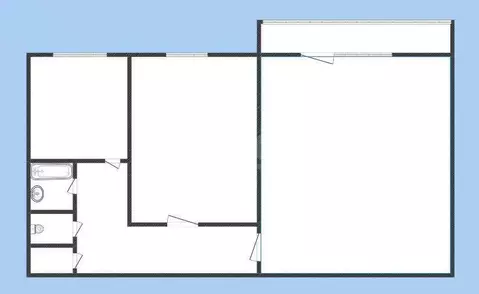 2-к кв. Белгородская область, Белгород ул. Серафимовича, 68 (43.6 м)