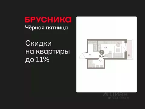 Студия Курганская область, Курган Центральный жилрайон, Дом Кино жилой ...