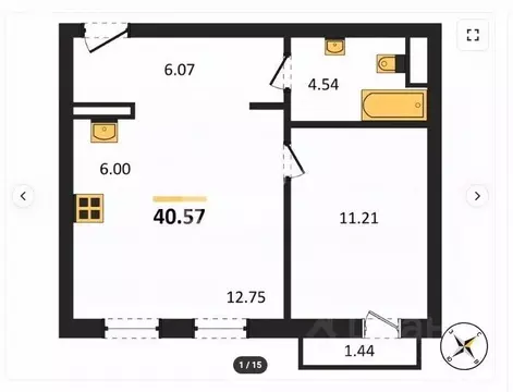 1-к кв. Челябинская область, Челябинский городской округ, пос. ...