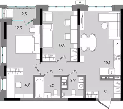 2-к кв. Удмуртия, Ижевск Северо-Западный жилрайон, 2-й мкр, Новый ...