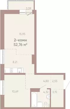 2-к кв. Иркутская область, Иркутск Советская ул., 109/3 (52.76 м)