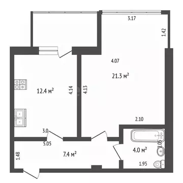 1-к кв. Севастополь ул. Челюскинцев, 57/2 (45.1 м)