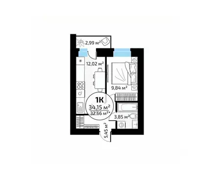 1-к кв. Самарская область, Самара пос. Мехзавод, 1-й кв-л, 50 (34.15 ...