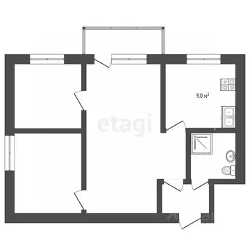 2-к кв. Тюменская область, Тюмень Тарманы мкр, ул. Малышева, 37 (42.7 ...