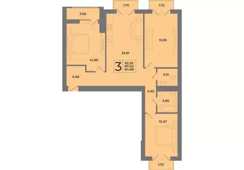3-к кв. Калининградская область, Калининград Коммунистическая ул. ...