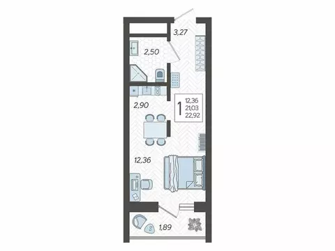 Квартира-студия: Сочи, микрорайон Бытха, Ясногорская улица, 16/2к8 ...