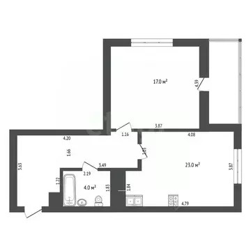 1-к кв. Тюменская область, Тюмень ул. Дмитрия Менделеева, 7 (50.5 м)