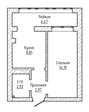 1-комнатная квартира: Нальчик, район Горная, Солнечная улица, 8к1 (46 ...