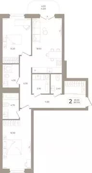 2-к кв. Башкортостан, Стерлитамак ул. Мира, 70 (82.5 м)
