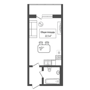 Квартира-студия: Новосибирск, улица Твардовского, 22/5 (22.5 м)