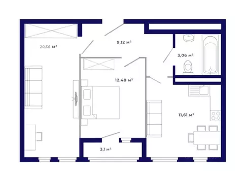2-к кв. Иркутская область, Иркутский муниципальный округ, Маркова рп, ...