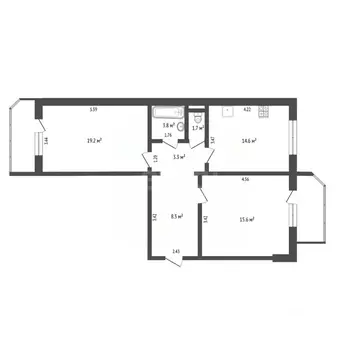2-к кв. Тюменская область, Тюмень Широтная ул., 136к5 (67.0 м)