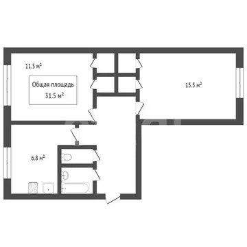 2-комнатная квартира: Томск, Киевская улица, 72 (44.9 м)