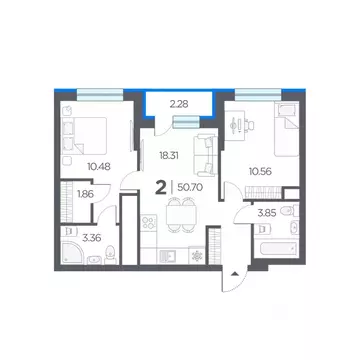 2-к кв. Рязанская область, Рязанский район, Дядьковское с/пос, с. ...