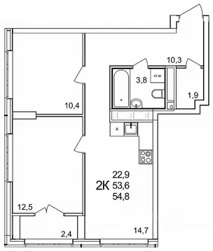 2-к кв. Нижегородская область, Нижний Новгород д. Анкудиновка, КМ ...