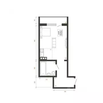 1-к кв. Иркутская область, Иркутск Свои Вместе жилой комплекс (34.4 м)