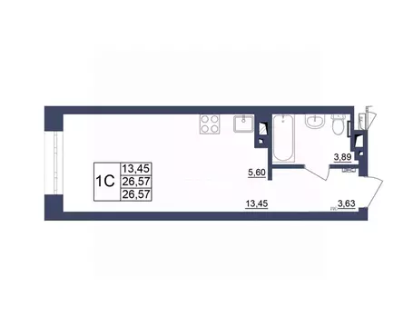 Студия Башкортостан, Уфа Космос жилой комплекс, лит1 (26.75 м)