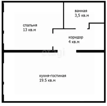 1-к кв. Тульская область, Тула Замочная ул., 105Д (49.0 м)