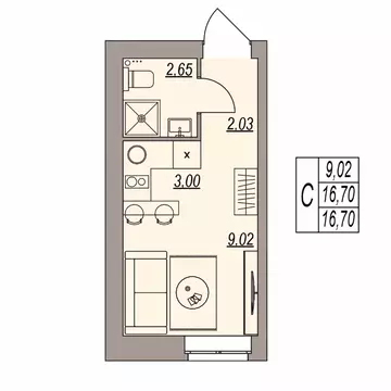 Студия Волгоградская область, Волгоград ул. Расула Гамзатова (16.7 м)