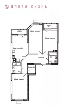 3-к кв. Самарская область, Самара Ленинская ул. (102.1 м)