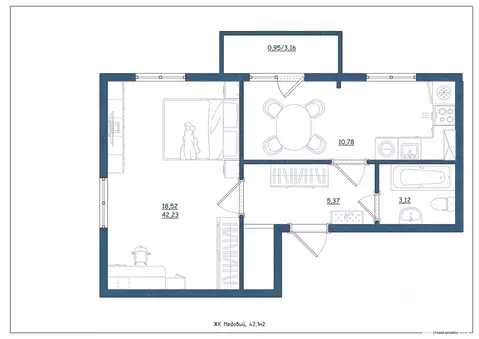 1-к кв. Тверская область, Тверь ул. Медовая, 9к4 (42.1 м)