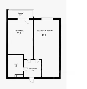 1-к кв. Краснодарский край, Краснодар ул. Домбайская, 55 (38.0 м)