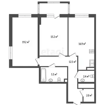 2-к кв. Крым, Симферополь ул. Киевская (70.1 м)