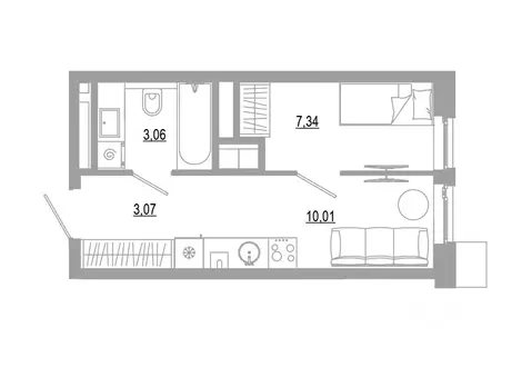 Студия Астраханская область, Астрахань Энергетическая ул. (23.48 м)