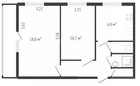 2-к кв. Ярославская область, Ярославль Светлая ул., 5 (45.0 м)