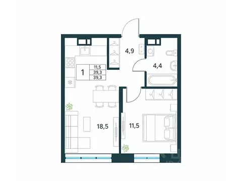 1-к кв. Забайкальский край, Чита Хороший мкр, 15 (39.3 м)