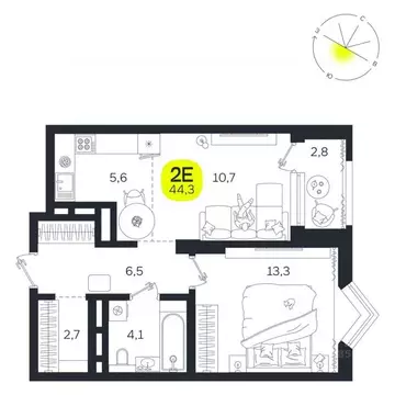2-к кв. Свердловская область, Екатеринбург Южная Ботаника жилрайон, ...