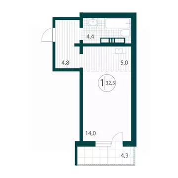 1-к кв. Иркутская область, Иркутск НовоМир жилой комплекс (32.5 м)