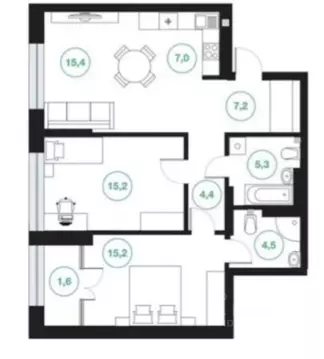 3-к кв. Башкортостан, Уфа ул. Подполковника Недошивина, 7 (79.4 м)