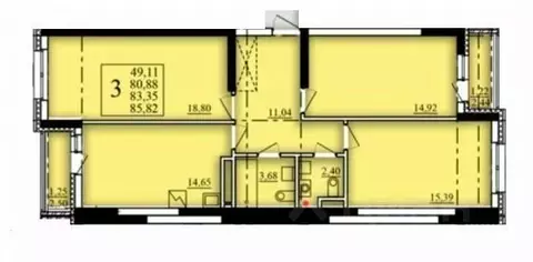3-к кв. Башкортостан, Уфа Затон-Восточный жилрайон, Паруса жилой ...